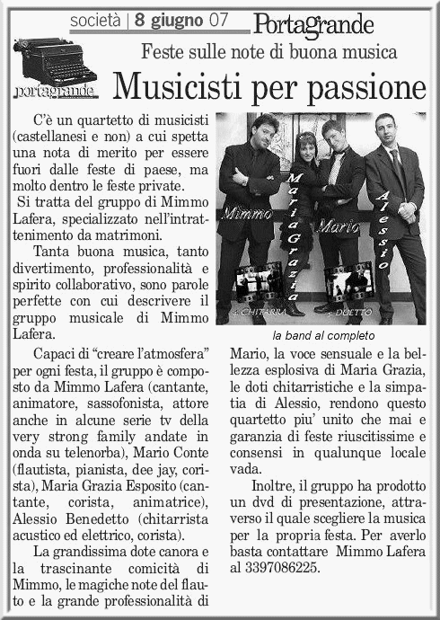 Articolo di giornale portagrande